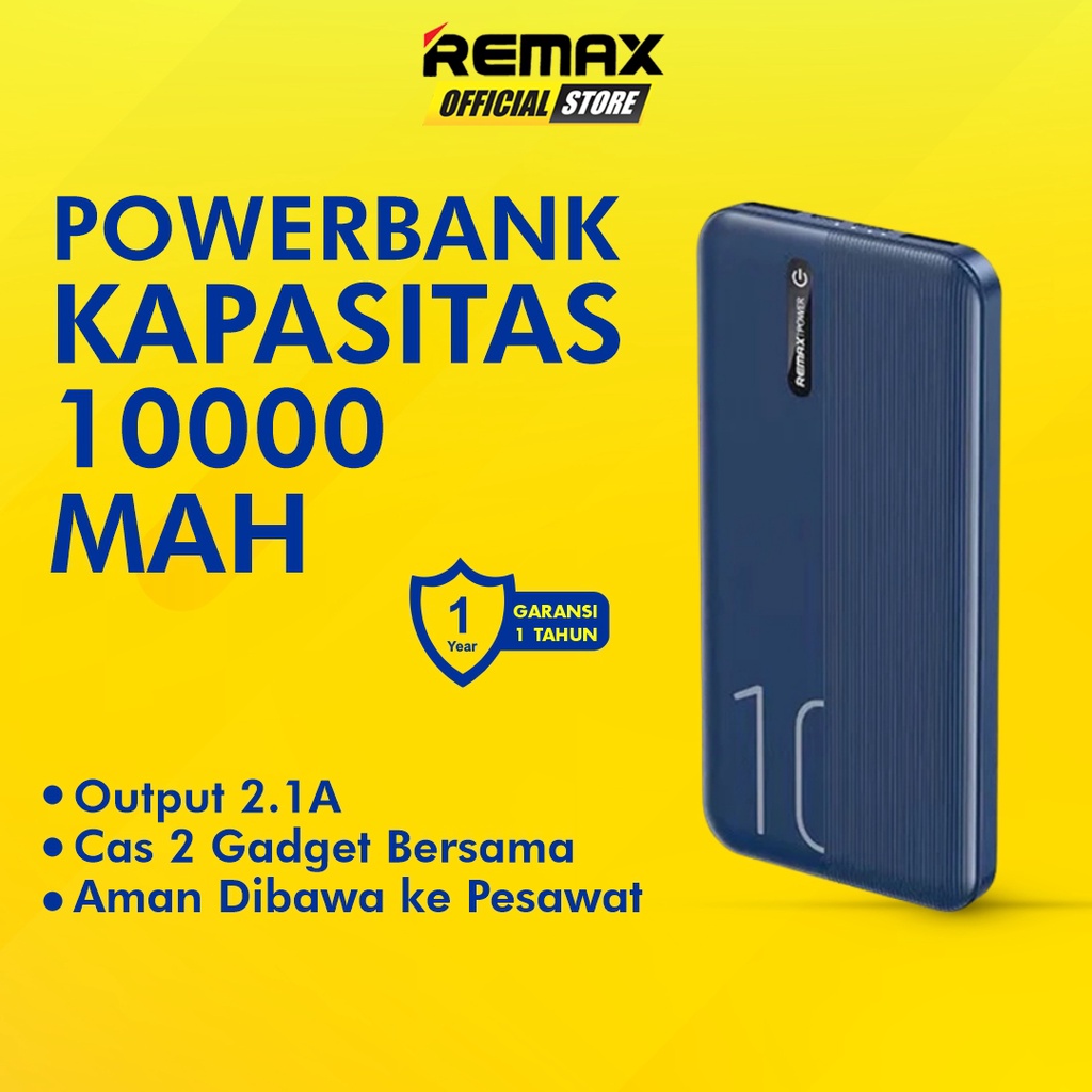 Remax Landon Power Bank 10000mAh Slim 2.1A Dual Port USB RPP-295