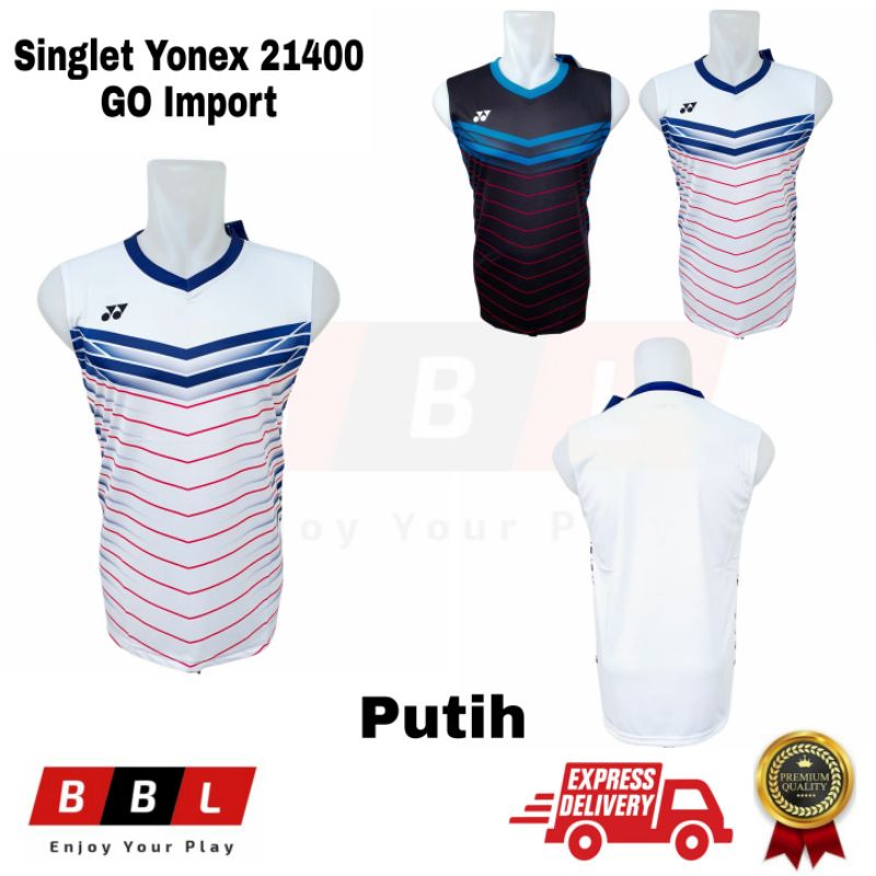 Singlet Badminton Yonex 21400 Putih Grade Ori Import Singlet Bulutangkis Yonex 21400 Putih Jersey Ba