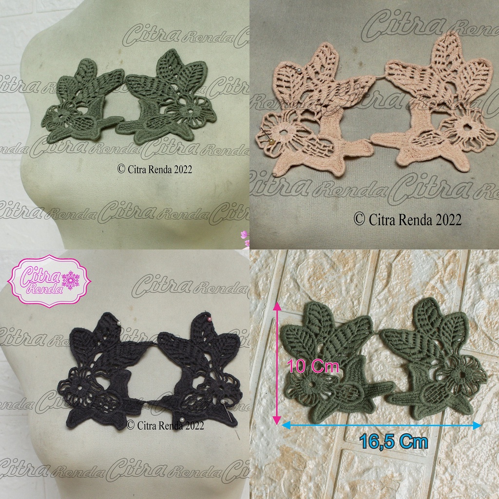 (Per Pasang) AP359 Aplikasi Bordir Tempel Aplikasi Dada