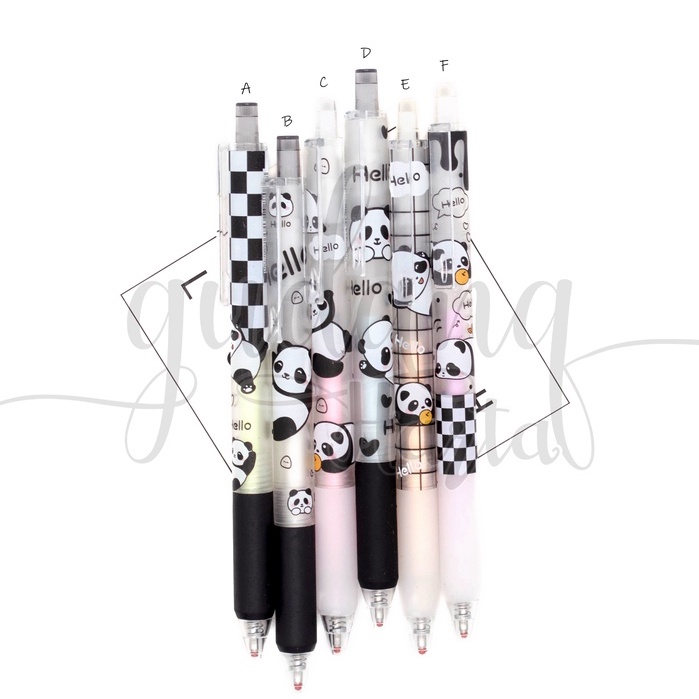 

GCC Pulpen Hello Panda Pena Motif Animal Black White Ballpoint GCC 307009