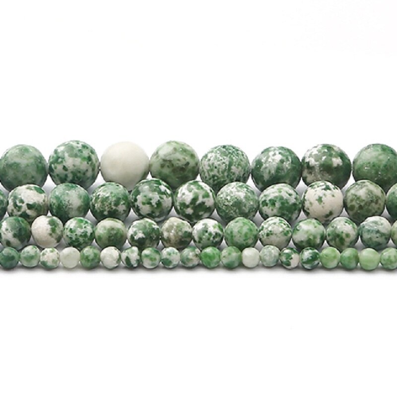 32-89 pcs Batu Alam Hijau Afrika Jade Beads Longgar Spacer Manik-manik untuk Membuat Perhiasan DIY Gelang Anting-Anting Aksesoris 4/6/8/10/12 Mm