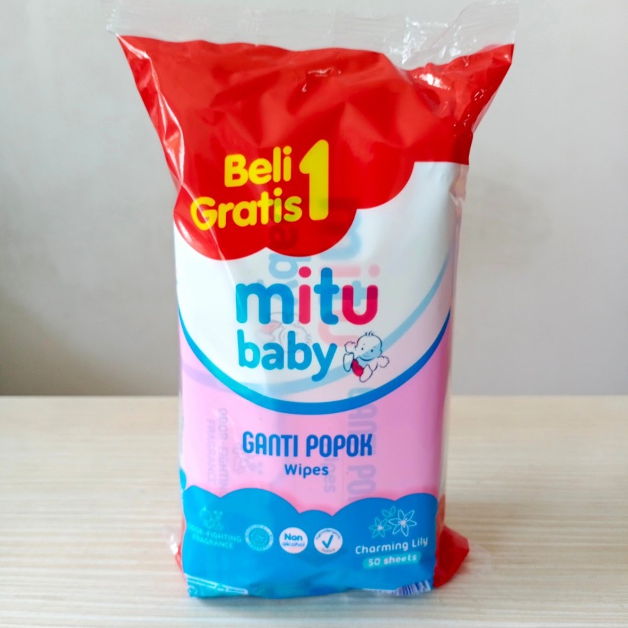 Mitu Baby Wipes Beli 1 Gratis 1 (50's + 50's) Tisu Basah Tissue Bayi