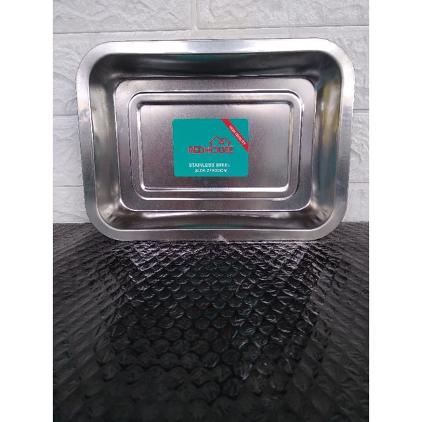 Nampan Stainless Kotak Nampan Stainless Persegi Nampan Baki Wadah