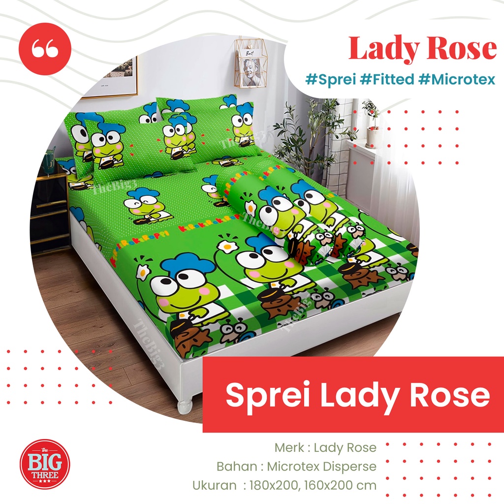 Sprei Lady Rose 180x200 / 160x200 motif KERO KEROPI CHEF - KING QUEEN - 180 160 LADYROSE SP kerropi