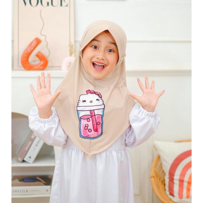 hijab anak bergo kids Boba ped//hijab instan anak real pict//hijab anak lucu//hijab anak paud//hijab