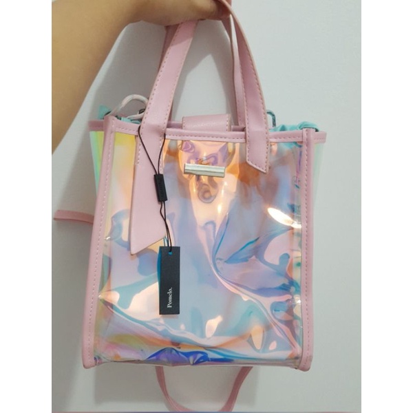 pomelo clear cross body bag