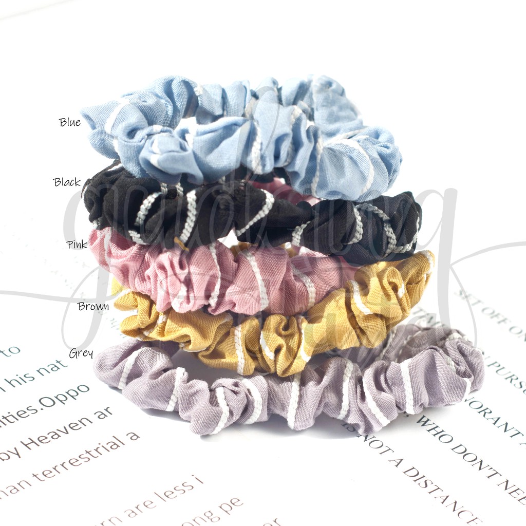 Scrunchie Mini Stripped Ikat Rambut Karet Lucu Imut Unik Kecil Hairband GH 200404