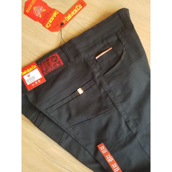 Celana Chino Model Jeans Saku Tempel Bahan Melar by DELVICE / Celana Panjang Fesyen Pria Terbaru Model jeans size 29 - 34 Celana Kerja Harian