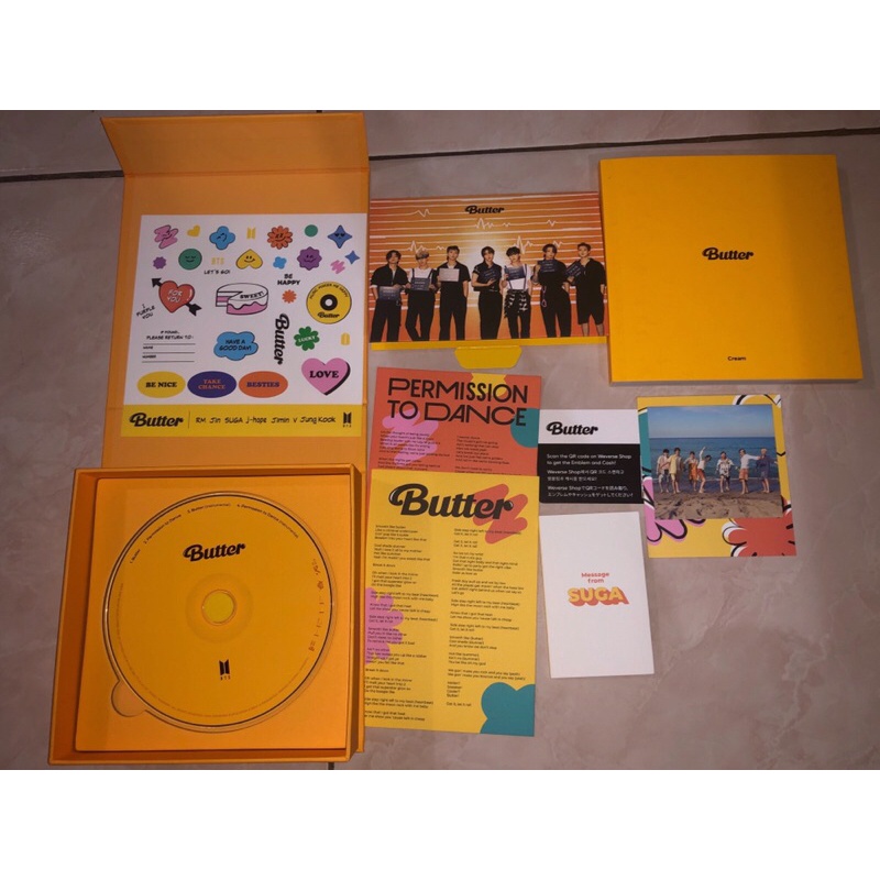 unsealed bts butter album cream ver - message card SUGA tanpa PC