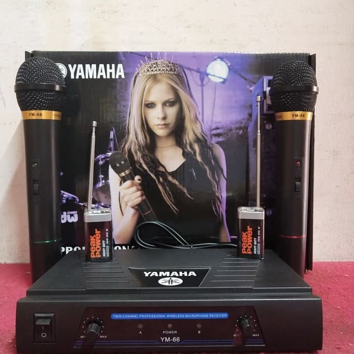 Yamaha Mic Wireles Double UHF ym-66 Suara Mantap -Limitid Edition