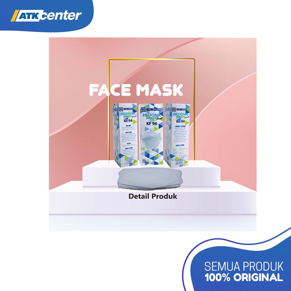 Masker Medis / HEDONA Surgical Mask KF94 Putih (isi 20 pcs)