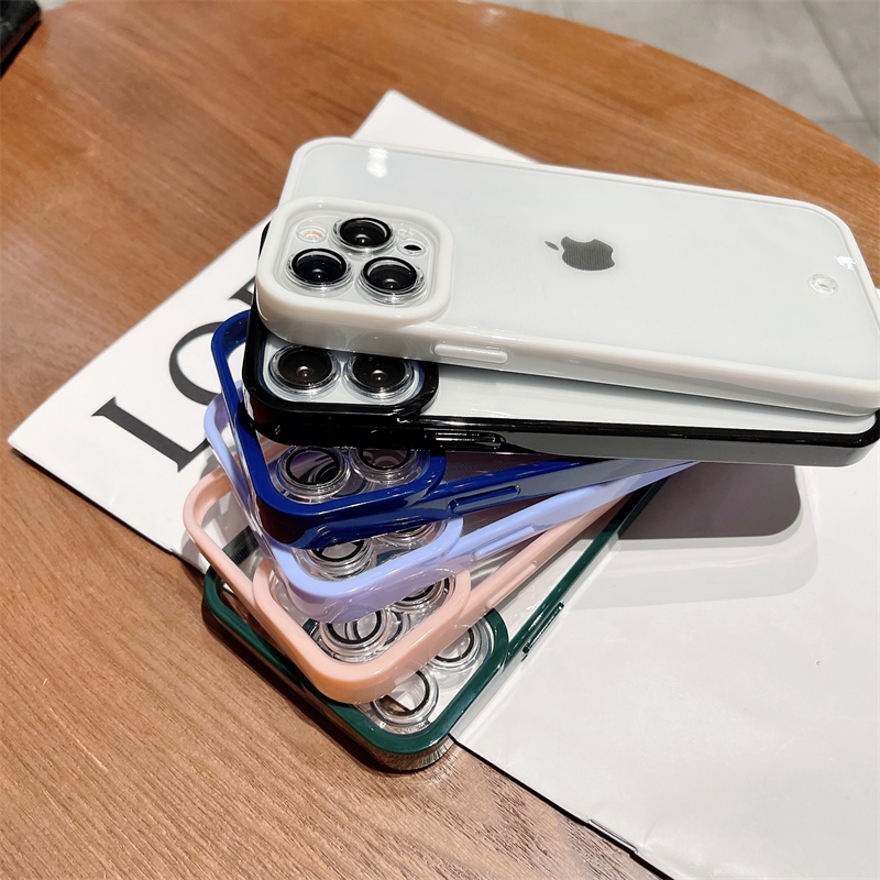 Case Pelindung Kamera shockproof Warna Permen Untuk Iphone 11 12 13 Pro Max Xr X Xs Max Se 2020 7 8 Plus