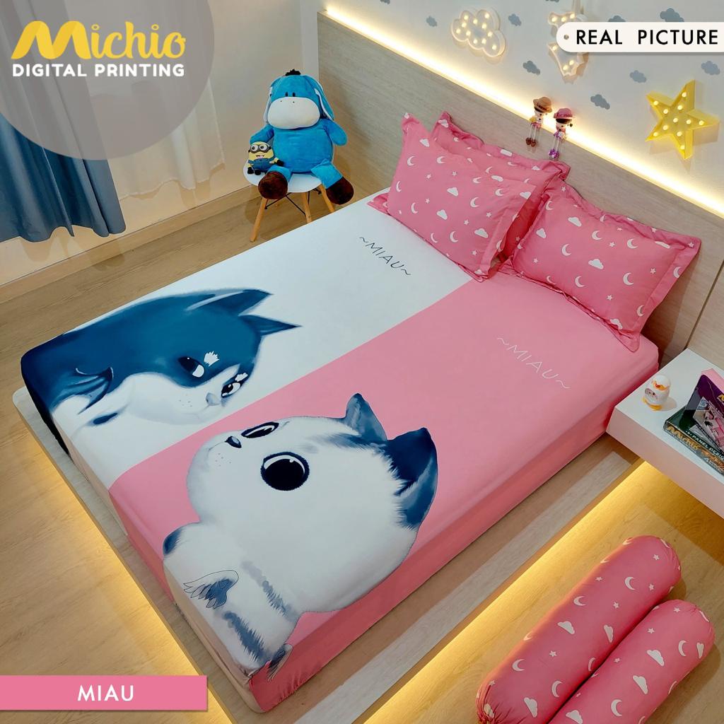 SPREI TINGGI 30 MOTIF PANEL EXCLUSIVE MICHIO Kualitas No 1 Shopee Ukuran 180x200x30 4bantal