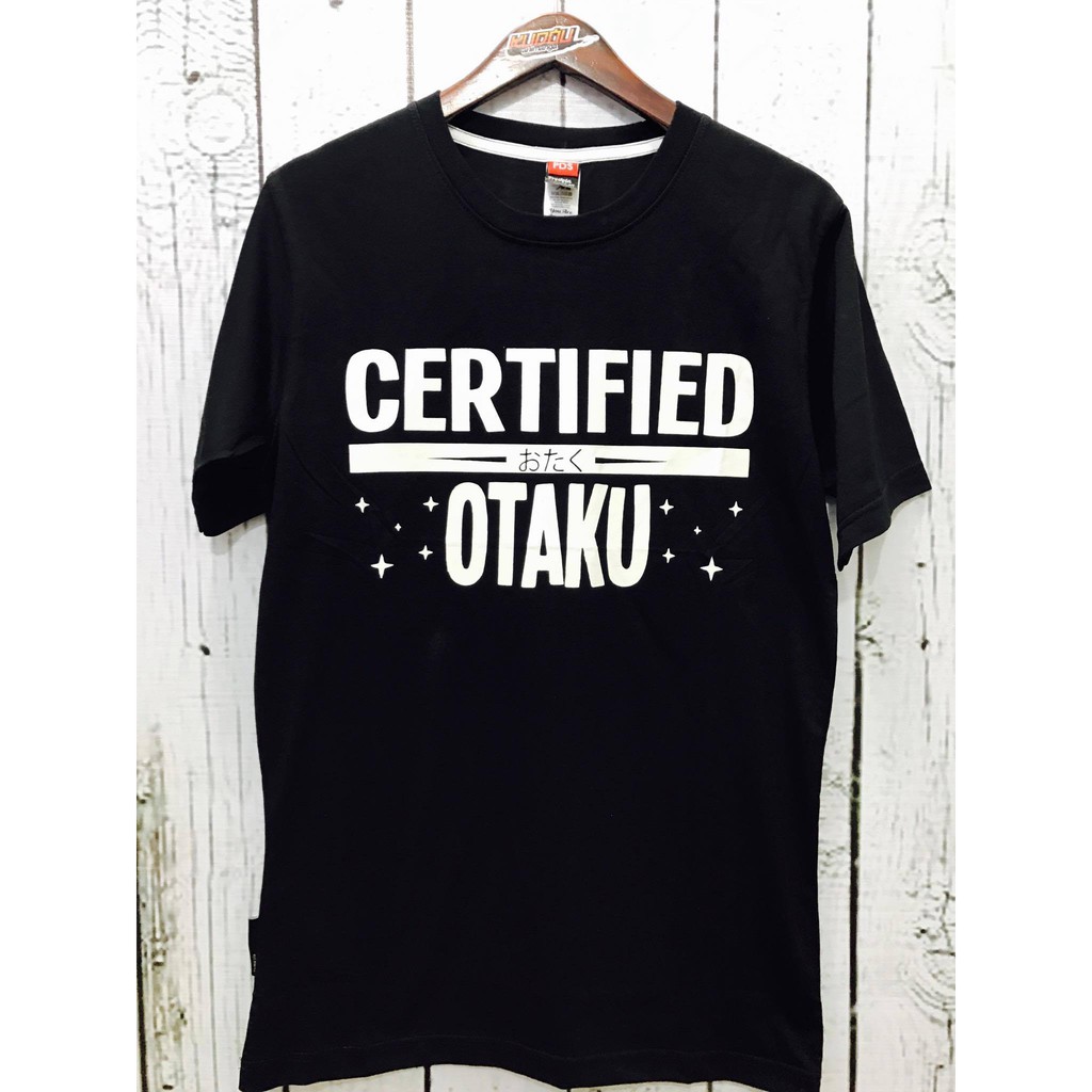 Kaos Anime Certified Otaku Black