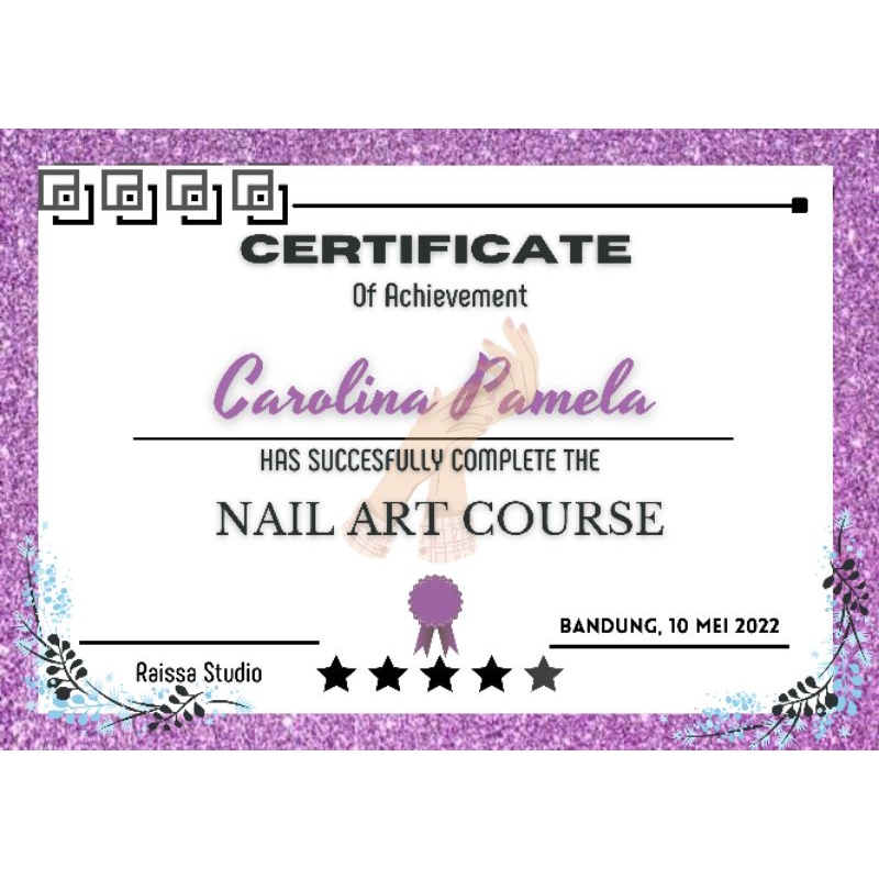 CERTIFICATE EYELASH EXTENSION, LASH LIFT, SULAM ALIS, FACIAL, BB GLOW, NAIL ART, DLL Desain Sertifik