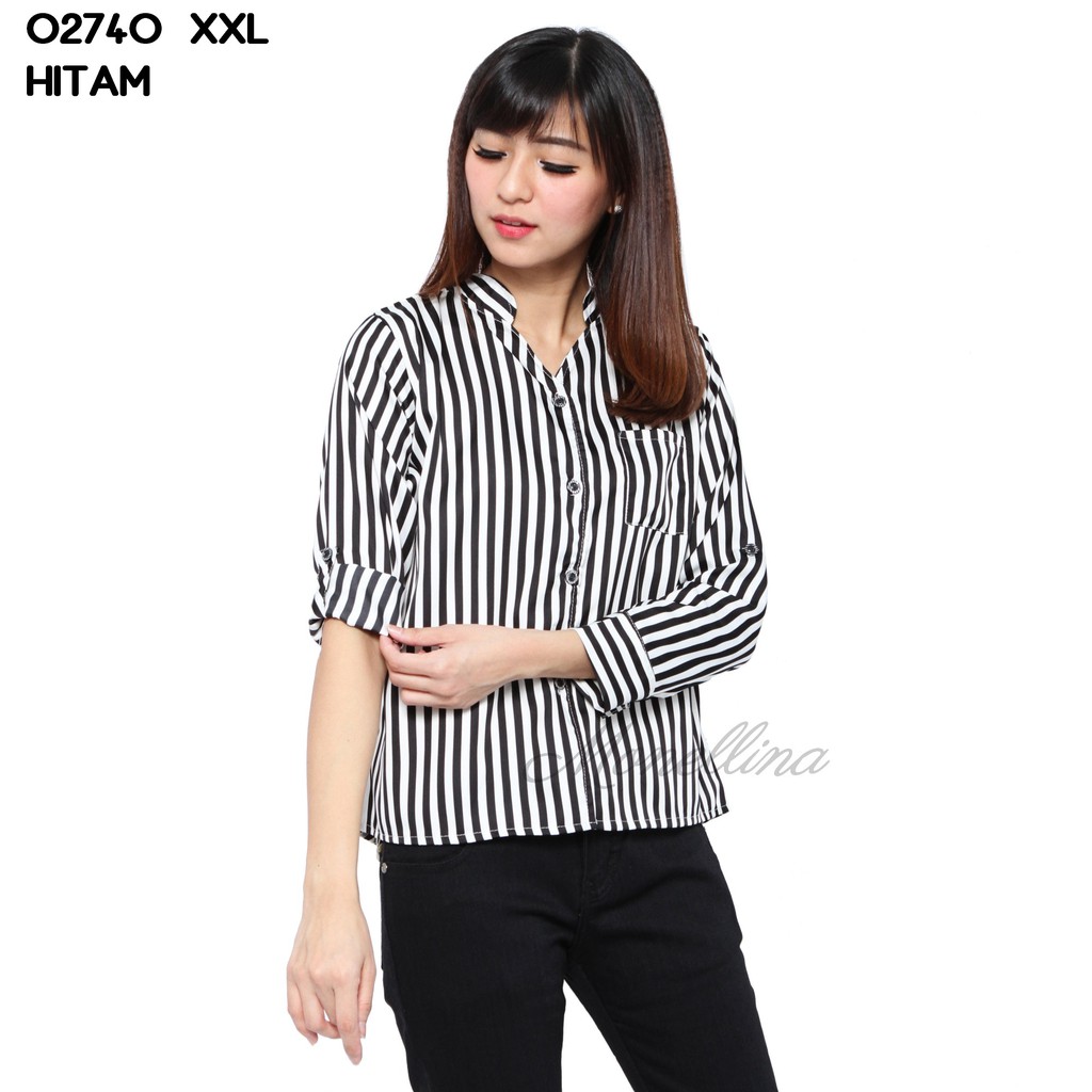 Monellina 02740 Baju  Kemeja  Atasan Murah  Wanita Kekinian 