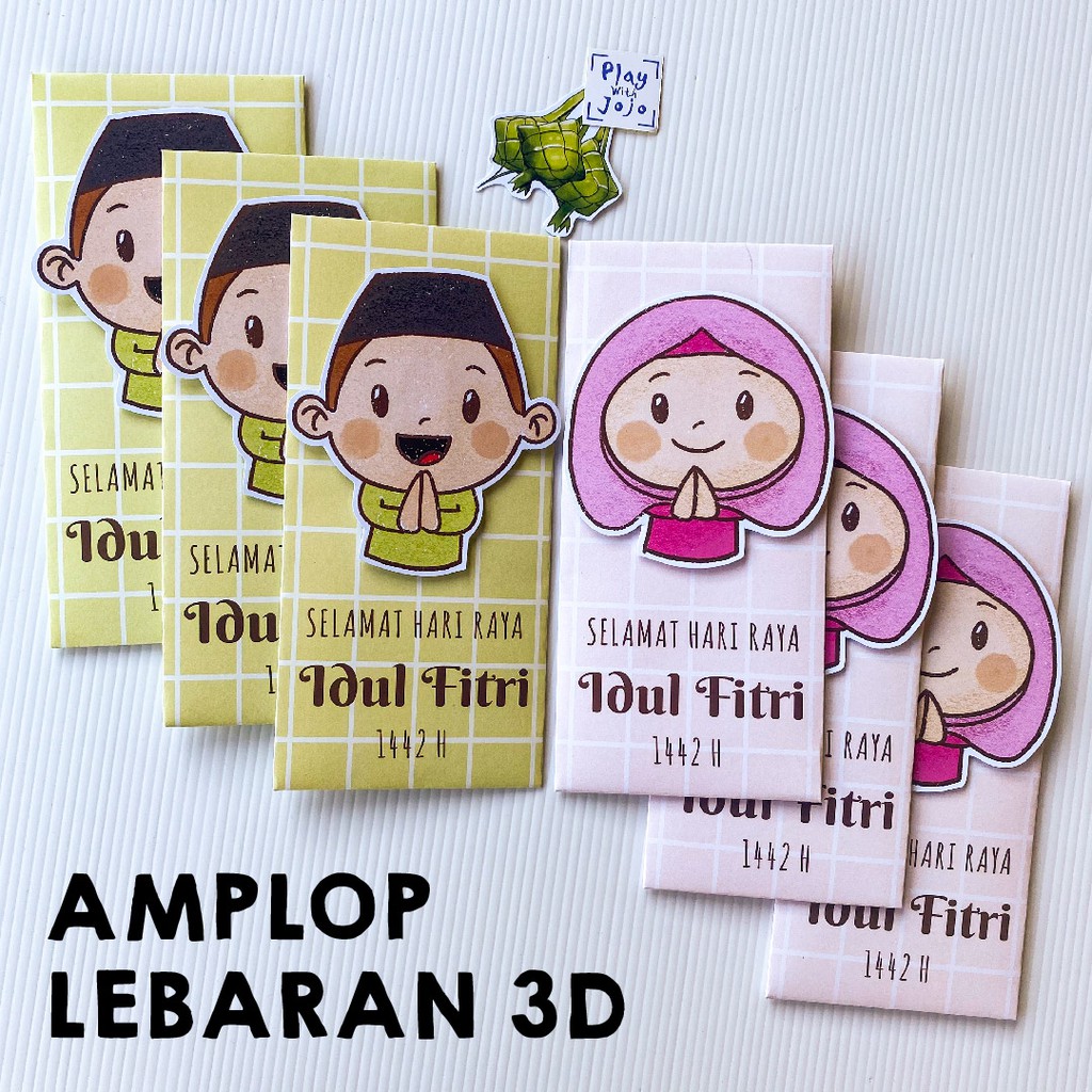 

Amplop Lebaran Idul Fitri Ramadhan 3D Lucu Amplop A