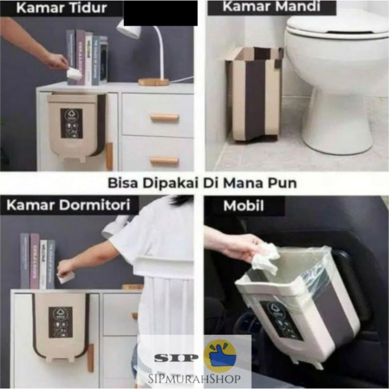 Tempat Sampah Lipat Dapur Mobil Kamar Gantung Lipat Premium Serbaguna multifungsi