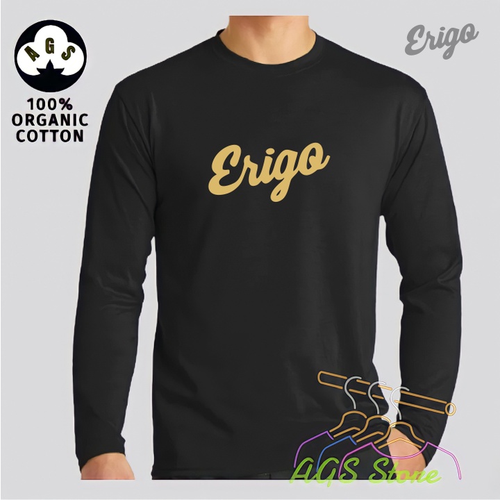 Baju Distro Pria Keren Dewasa Terbaru  Kaos Lengan Panjang ERIGO Premium Gold Quality Pria Keren Kas