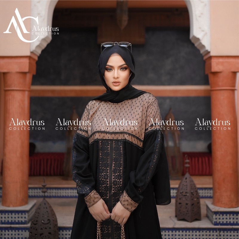 Abaya Arab Hitam Ashanty Bahan Jet Black Saudi Kwalitas Boutique