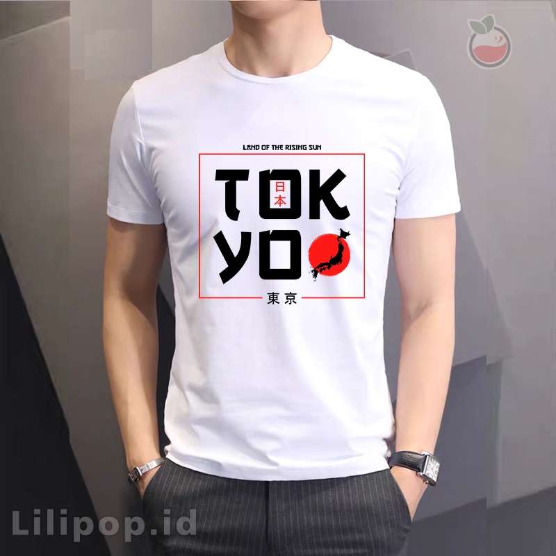 Lilipop Kaos Pria Tokyo Japan Rising Baju Distro Basic Tshirt Kasual