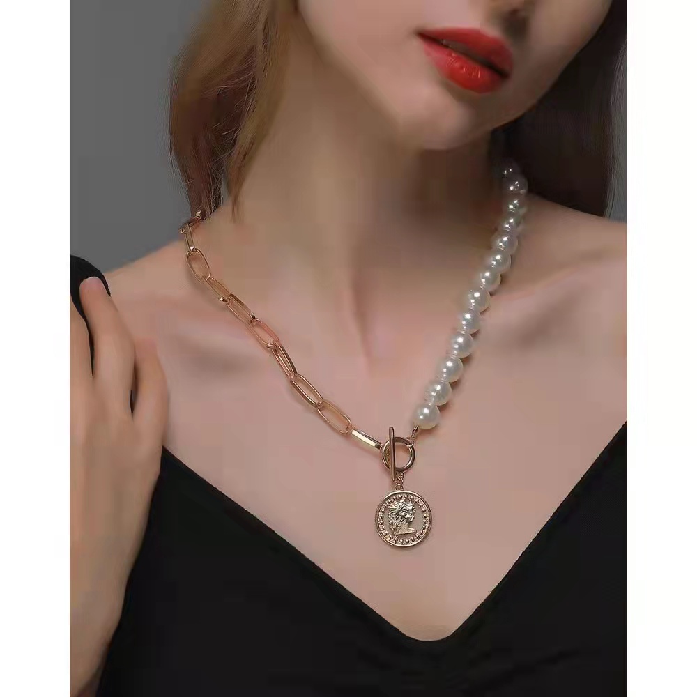 (Hello Girl) ZX01 Fashion Kalung Mutiara Rantai Necklace Kombinasi Wanita Import