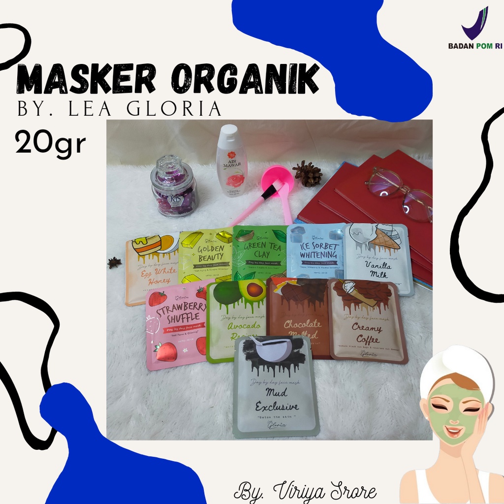 Masker Organik / Masker Organik Lea Gloria / Masker Organik 20gr / Masker Lea Gloria 20gr / Masker O