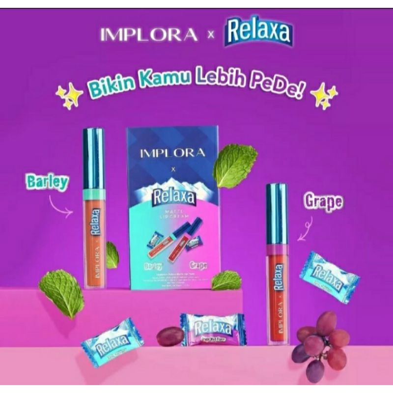 IMPLORA X RELAXA MATTE LIPCREAM LIP CREAM BARLEY AND GRAPE/BISA COD