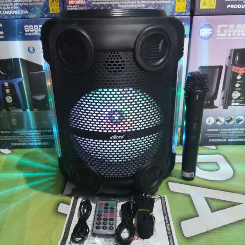 Speaker Bluetooth 8 Inch DAT DT 820QD Portable Radio USB Free 2 Mic Wireless Speaker Karaoke-5