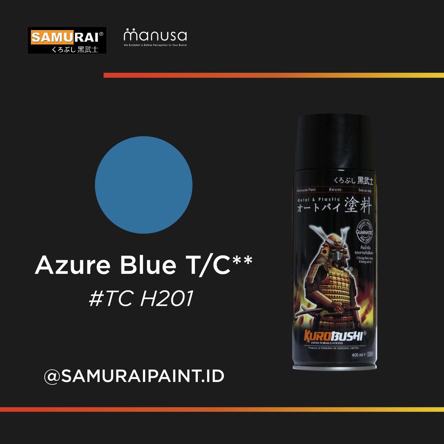 (TopCoat) TCH201 Azure Blue - SAMURAI PAINT Cat semprot/Pilox/Aerosol