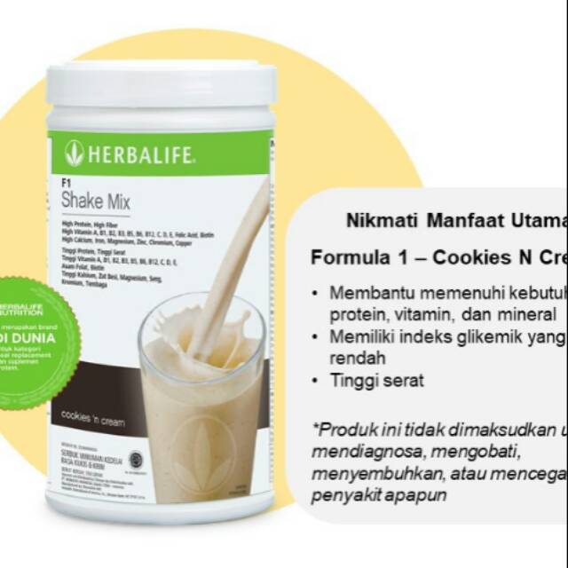 Herbalife Shake Nutrisi Rasa Cookies N Cream Shake Nutrisi Diet Herbal Diet Sehat Indonesia