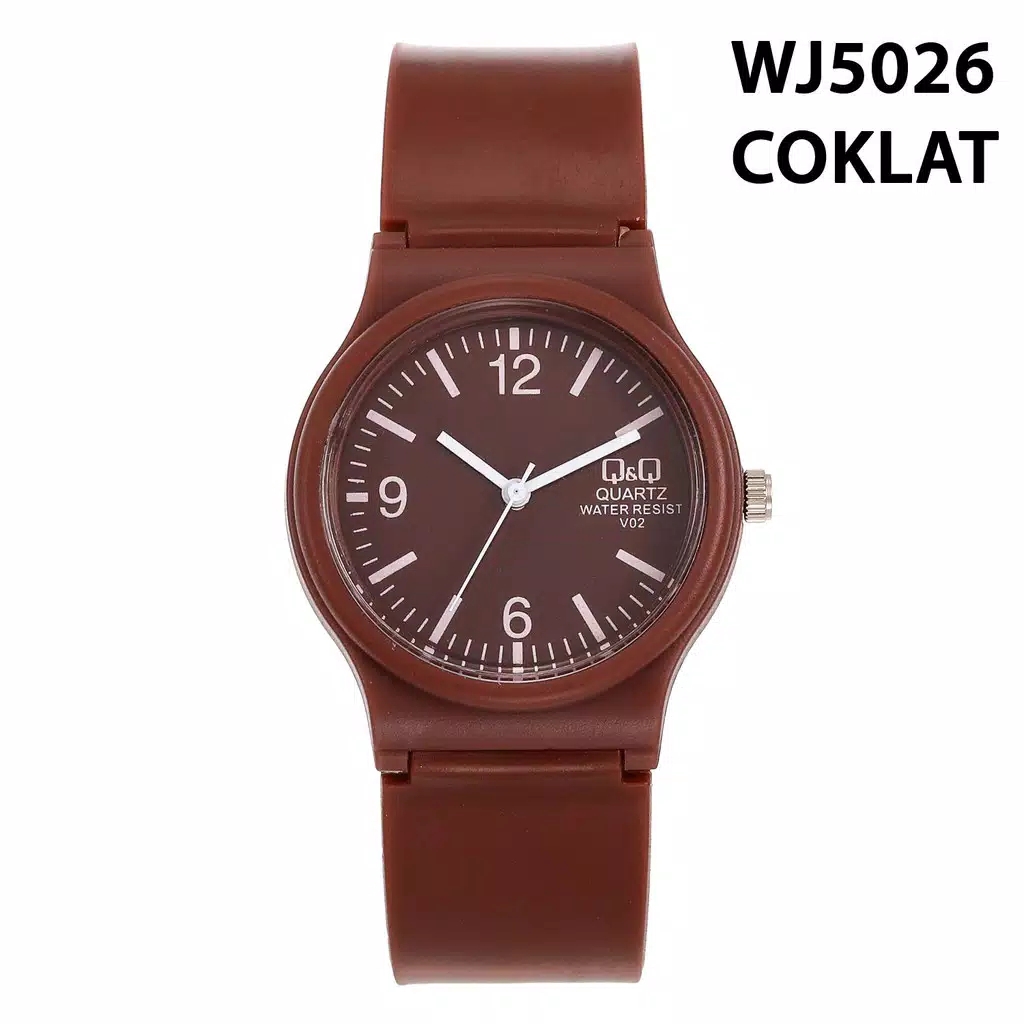 Promo Beli 1 Gratis 1 Jam Tangan Pria/Wanita QQ Analog Angka Karet