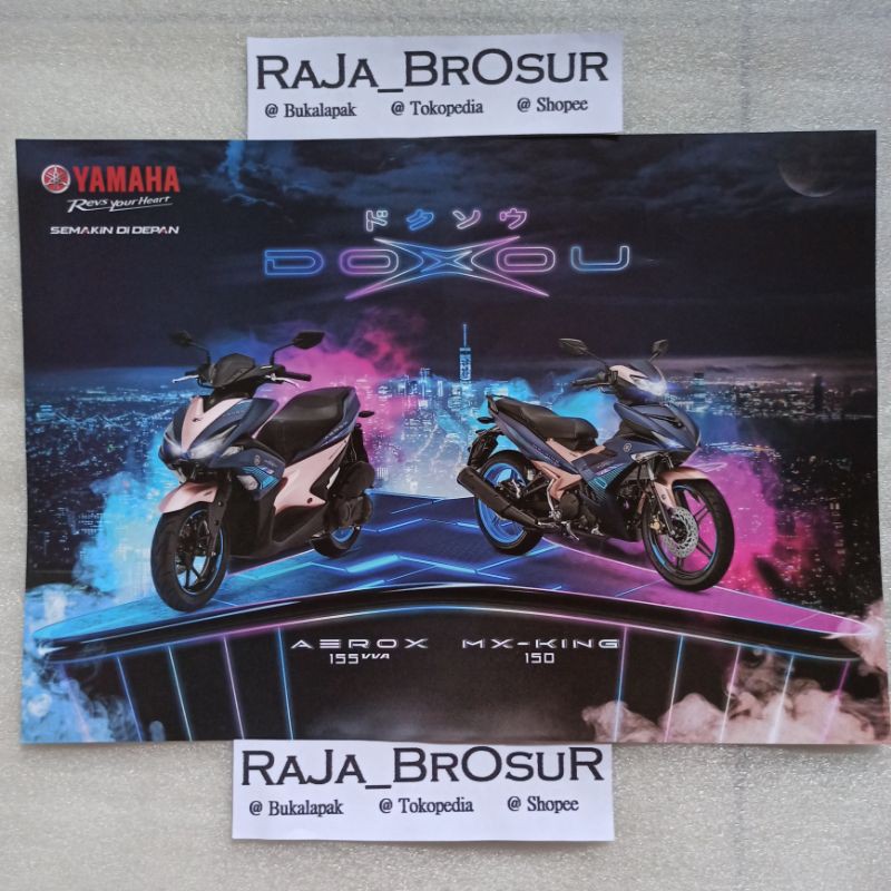 Poster brosur katalog flyer Yamaha Aerox 155/Yamaha MX King/MX King150 Doxou Version 2019