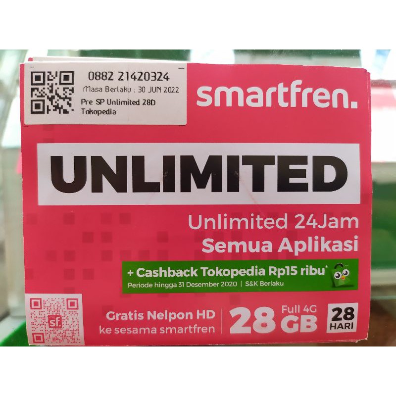 Kartu perdana Smartfren 3gb unlimited 14 hari siap pakai