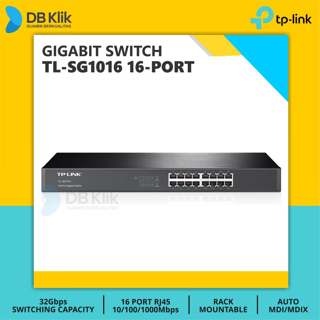 Switch TP Link TL-SG1016 16 Port Gigabit Rackmount - TPLink TL SG1016