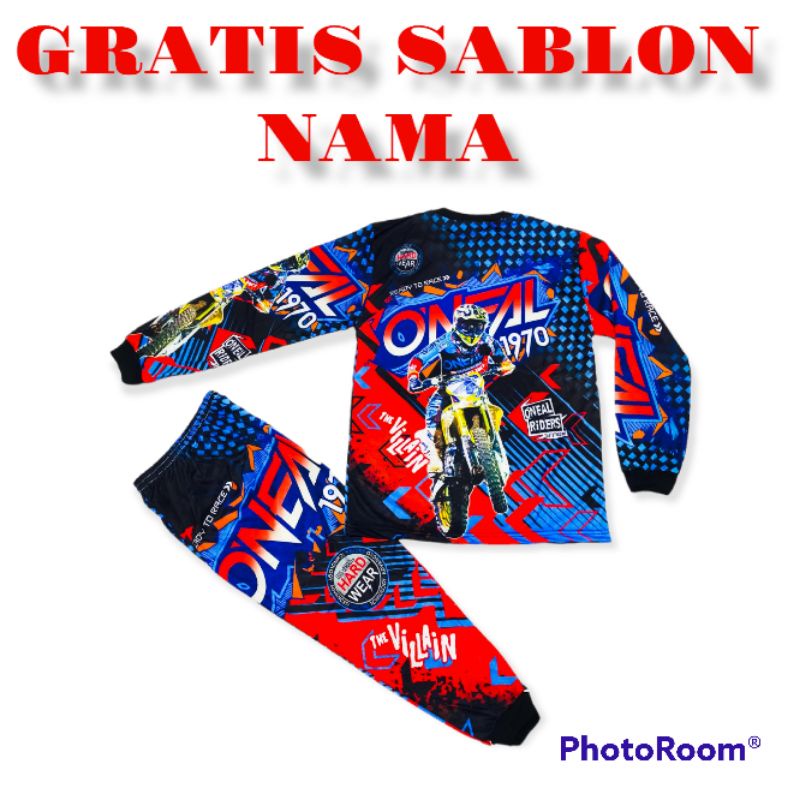 SETELAN BAJU MOTOR CROSS ANAK ANAK