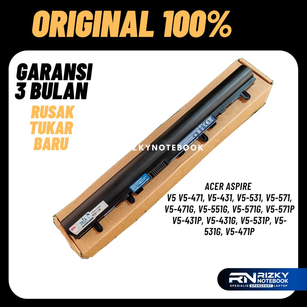 STOK BARU!!! Baterai Laptop Original Acer Aspire V5-431 V5-431G V5-471 V5-471G V5- 531 E1 410