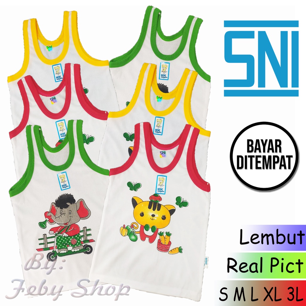 Singlet Kutung BEBE PUTIH - Kaos Dalam Anak TK dan SD