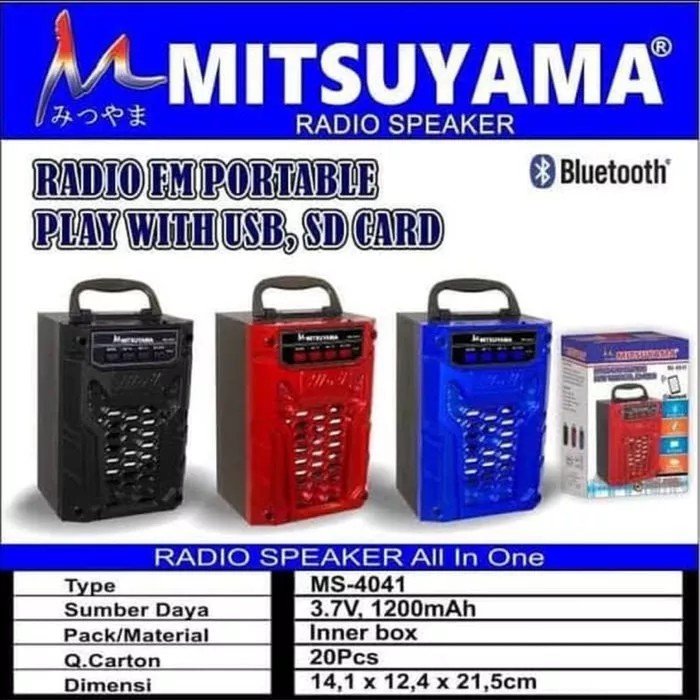 Speaker aktif portable mitsuyama MS 4041 bluetooth / radio / aux