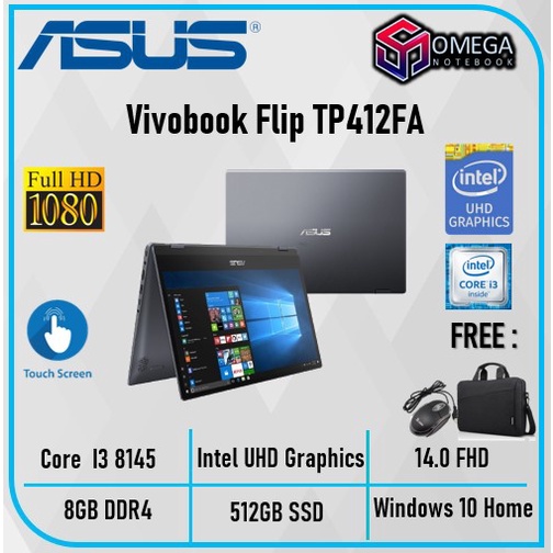 Laptop ASUS Vivobook Flip TP412FA i3 8145 4GB/8GB 128GB / 256GB / 512GB W10 14.0 FHD Touchscreen-3