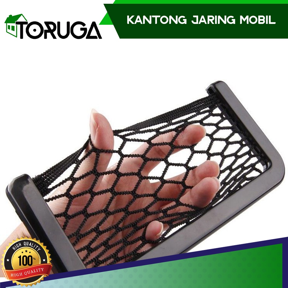 Car Net Organizer Pockets Bag Kantong Jaring Mobil Penyimpanan barang TEMPAT HANDPHONE 8 X 15 CM