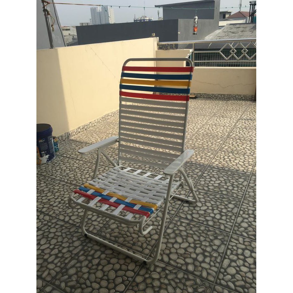 Kursi santai lipat karet pipih/kursi santai lipat/kursi malas