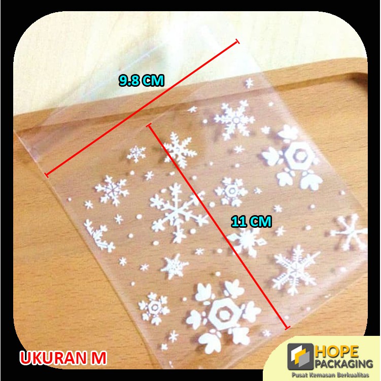 [20 Pcs] Plastik OPP Cookies Packing / Kemasan Kue Plastik Kue Snow flakesTransparan