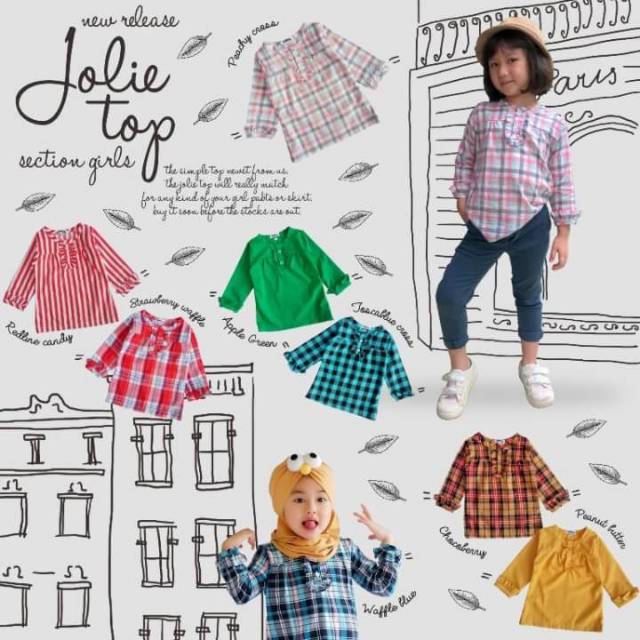 Jolie top | kemeja anak branded | baju