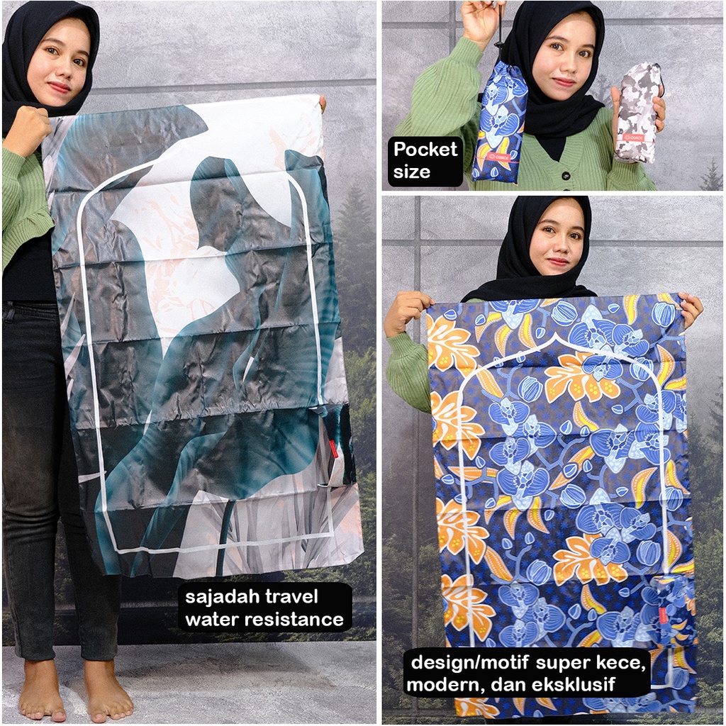 Sajadah Saku Travelling Premium Waterproof Anti Corona Motif Dewasa Pria Wanita Digital Printing Desain Custom