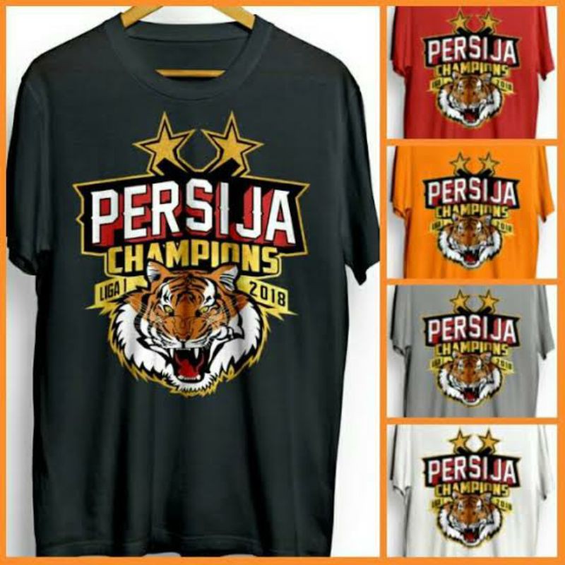 KAOS PERSIJA CHAMPION 2018 BINTANG 2 BAJU PERSIJA JAKMANIA KATUN COMBED 30S