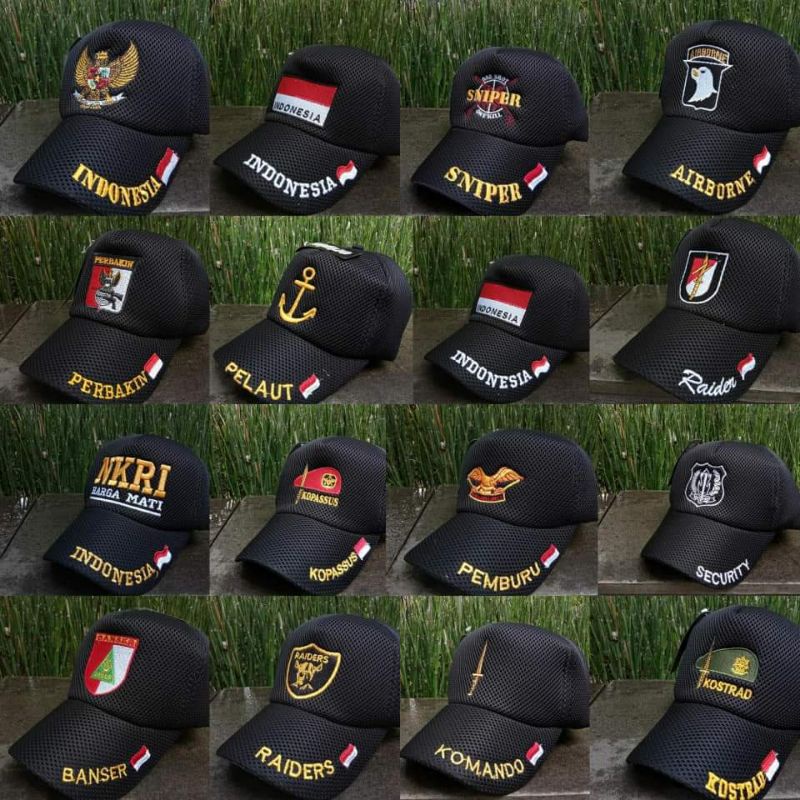 Jual Topi Double Mess NKRI / Topi Double Mess Padi Kapas / Topi Double ...