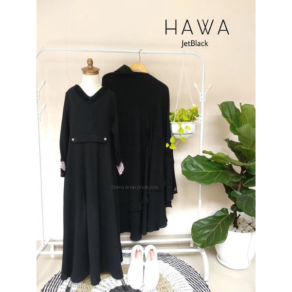 Set Hawa by Shofa hijab (Gamis Hitam Set Dewasa Syar'i | Gamis hitam syar'i)