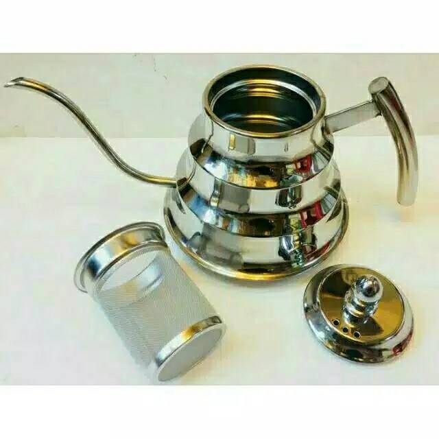 Teko Leher Angsa 1,2 Ltr Kopi Gooseneck Kettle /coffee Pot Stainless Steel Zhujie