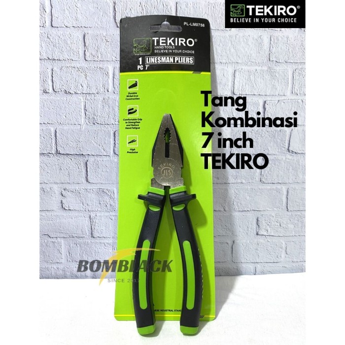 TEKIRO Tang Kombinasi 7 inch 7 inci 7 inchi Jepit Linemans Pliers